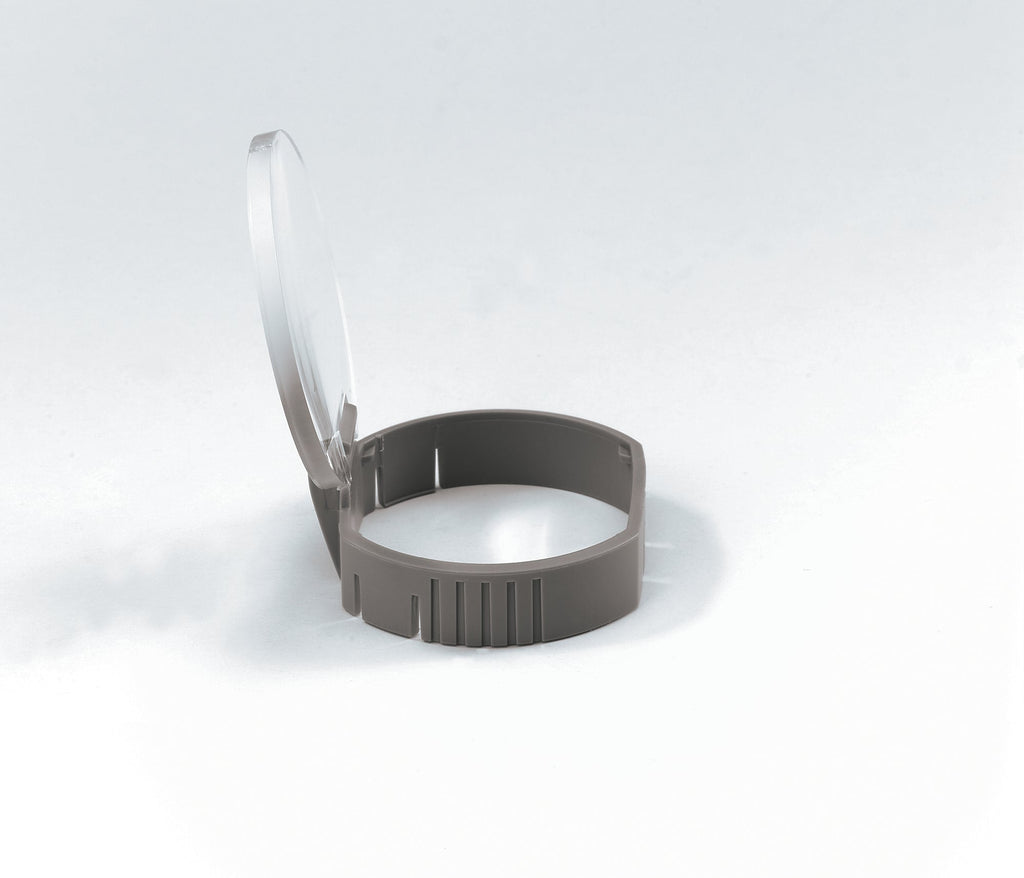 Reading cap with flip-out lens