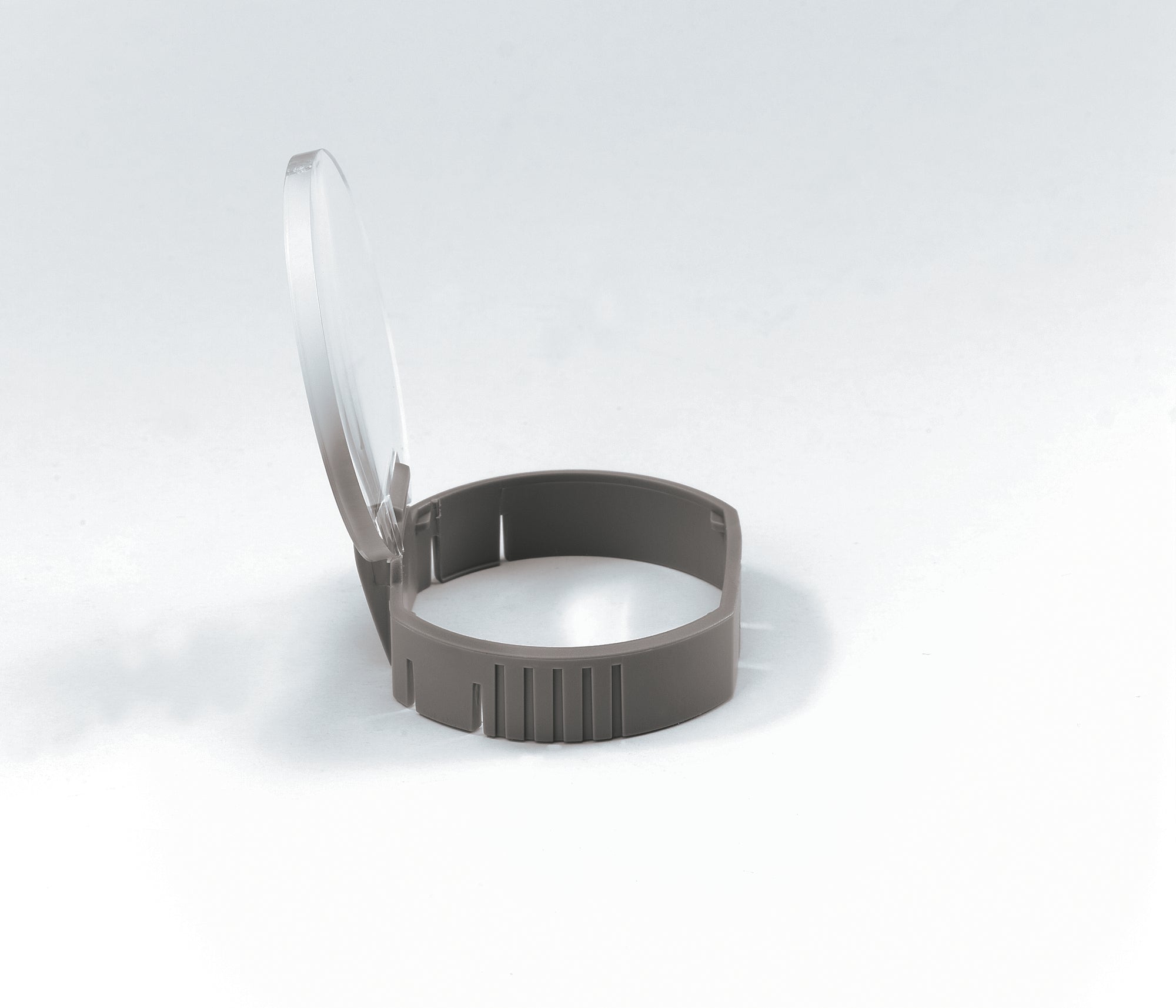 Reading cap with flip-out lens