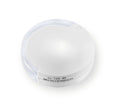 Circular magnifier with white fold-out case.
