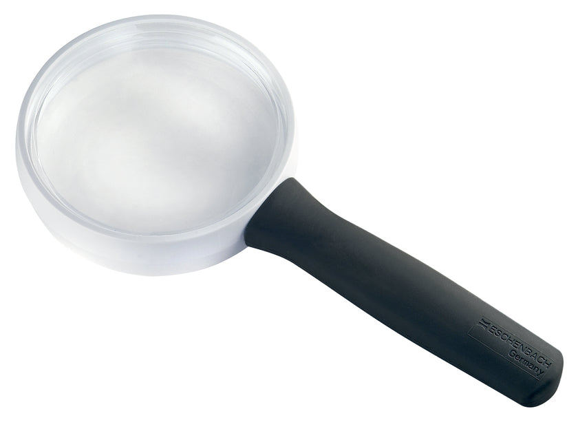 Circular magnifier with matt black handle