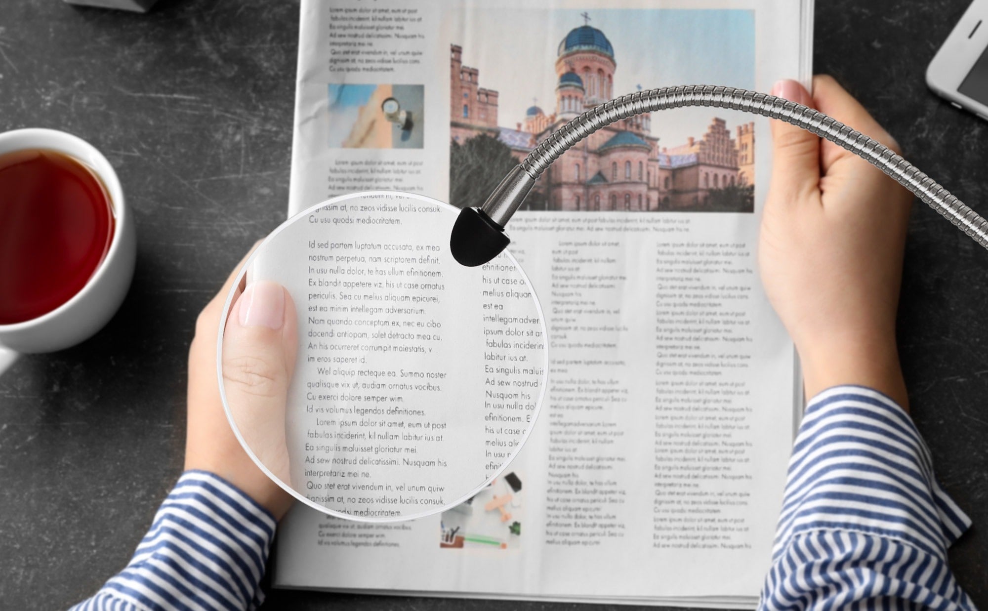 Daylight Slimline magnifying arm