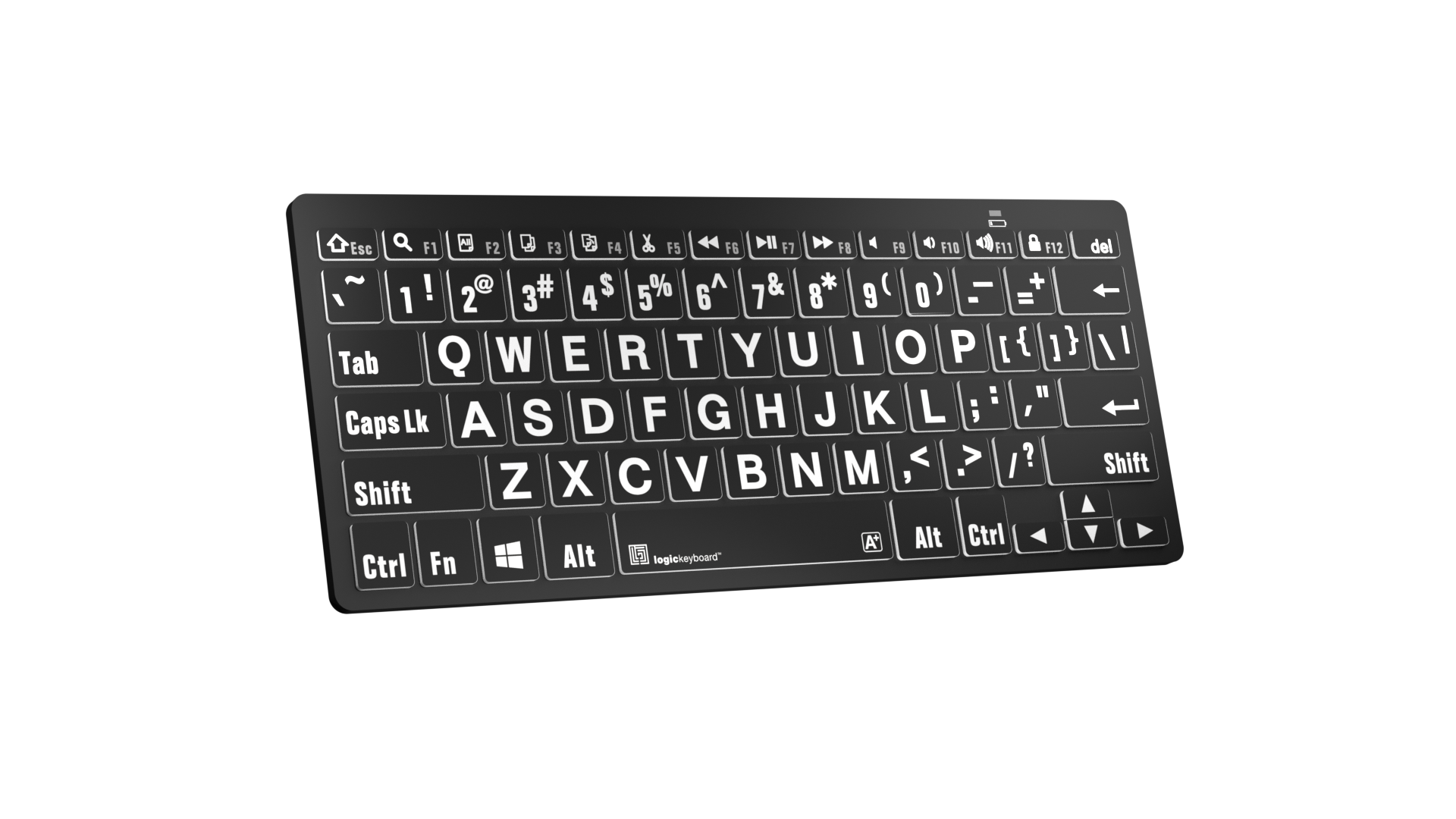 Windows Large Print Bluetooth Mini Keyboard (White on Black)