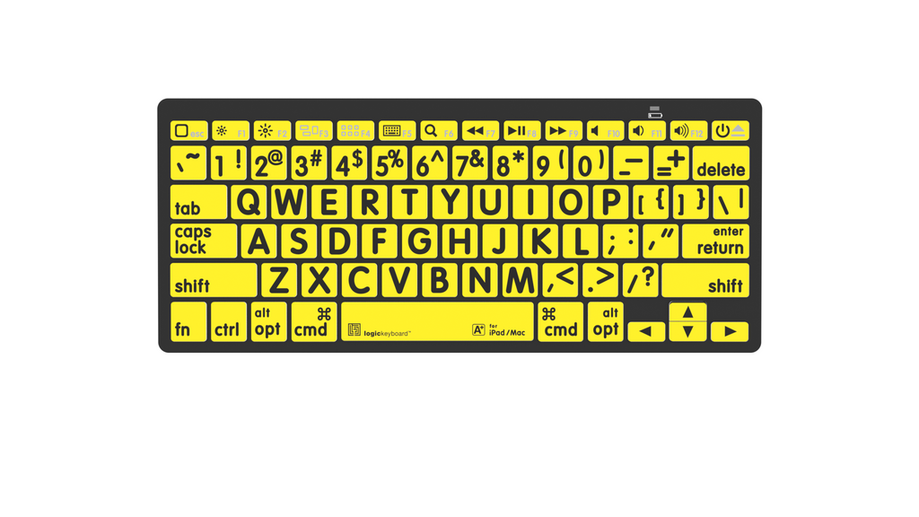 Mac Large Print Bluetooth Mini Keyboards (Black on Yellow)