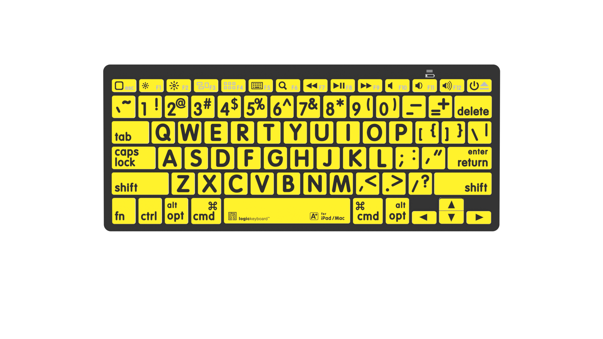Mac Large Print Bluetooth Mini Keyboards (Black on Yellow)