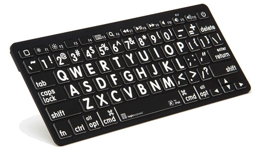 Mac Large Print Bluetooth Mini Keyboards (White on Black)