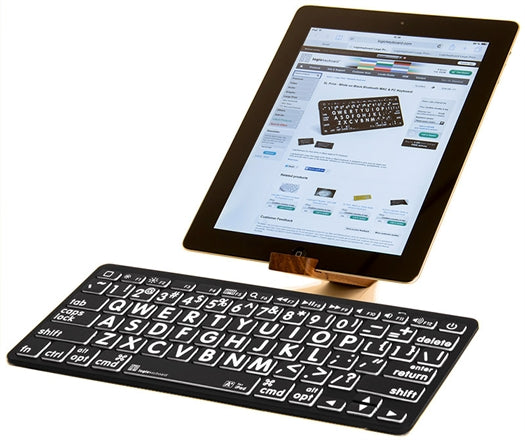 Mac Large Print Bluetooth Mini Keyboards (White on Black)